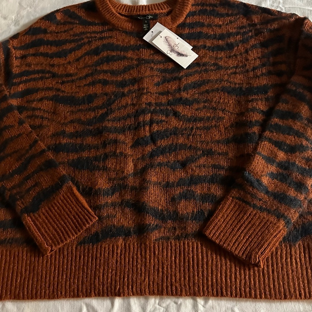 Jessica Simpson Women’s Striped Sweater - Brown and Black